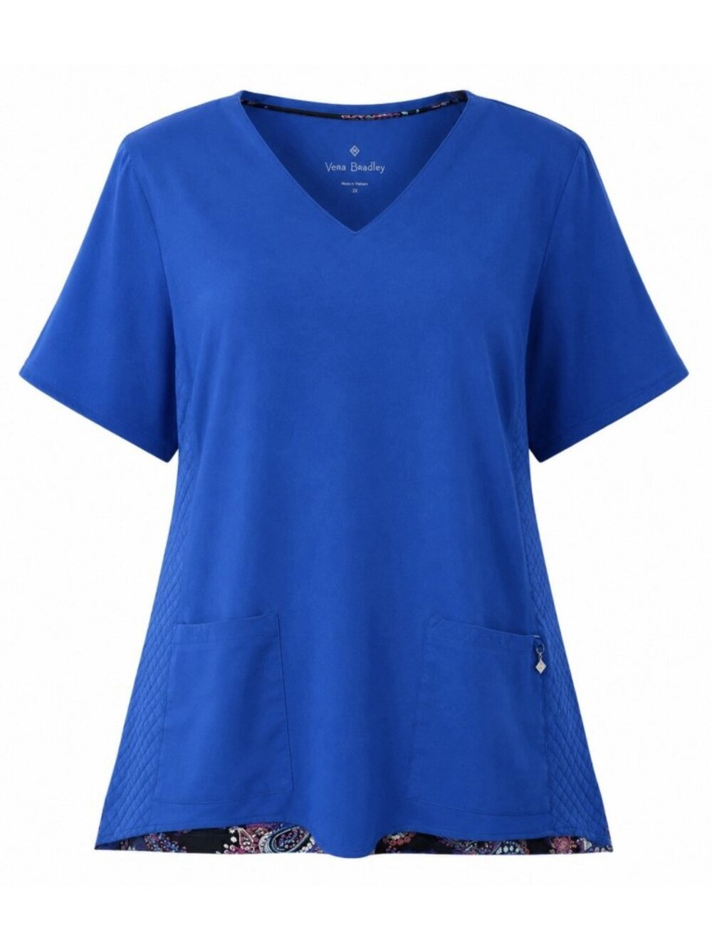 Vera Bradley Nettie V Neck Scrub Top Plus Size 2X Blue Office Work Nurse V6109